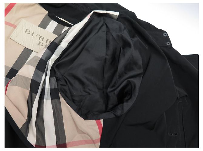ABRIGO IMPERMEABLE BURBERRY TRENCH LARGO MEDIO BRIT 3762793 M 38 NEGRO COAT - vista 6