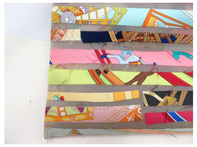 Hermès BORSA A MANO HERMES LE CAS DU SAC MUSEE DU LOUVRE 2004 SETA TOTE SHOPPING BAG Multicolore - vista 12