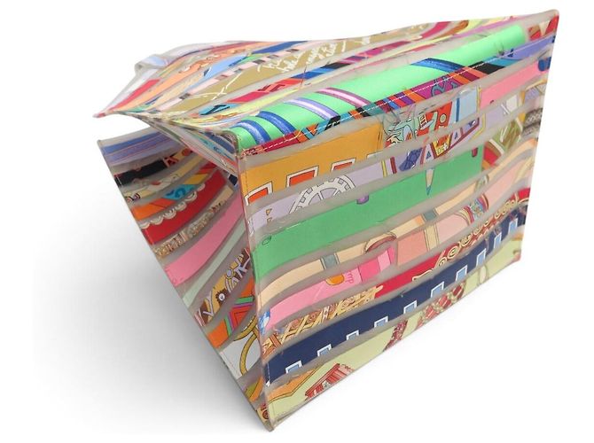 Hermès BORSA A MANO HERMES LE CAS DU SAC MUSEE DU LOUVRE 2004 SETA TOTE SHOPPING BAG Multicolore - vista 6