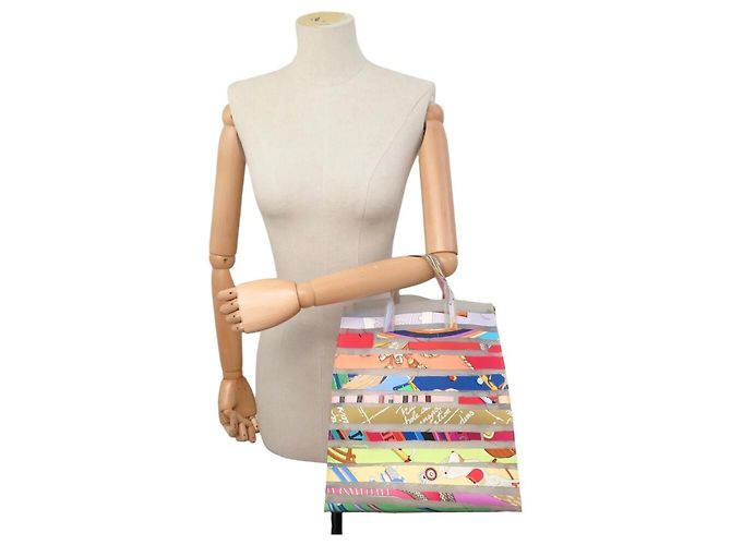 Hermès BORSA A MANO HERMES LE CAS DU SAC MUSEE DU LOUVRE 2004 SETA TOTE SHOPPING BAG Multicolore - vista 8