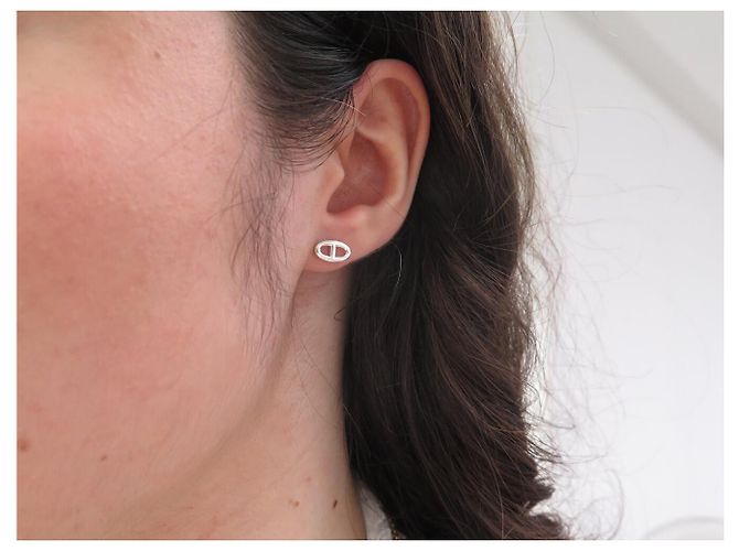 Hermès NEW HERMES FARANDOLE EARRINGS VERY SMALL MODEL SILVER EARRINGS Silvery - view 13