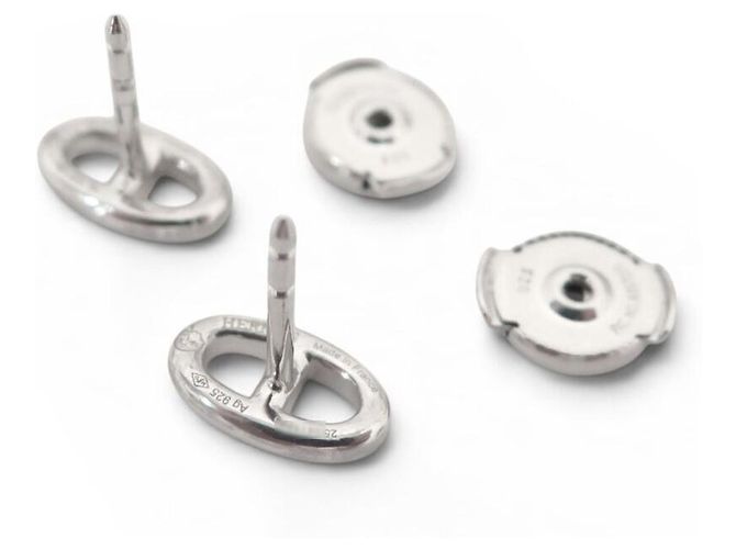 Hermès NEW HERMES FARANDOLE EARRINGS VERY SMALL MODEL SILVER EARRINGS Silvery - view 5