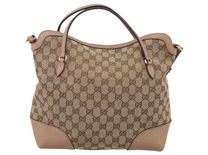 Gucci Bree Convertible Top Handle GG Canvas with Leather Medium Beige - vista 2