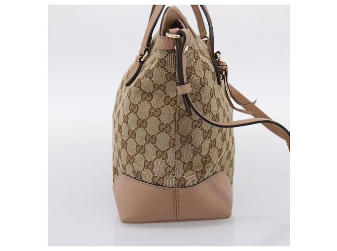 Gucci Bree Convertible Top Handle GG Canvas with Leather Medium Beige - vista 3