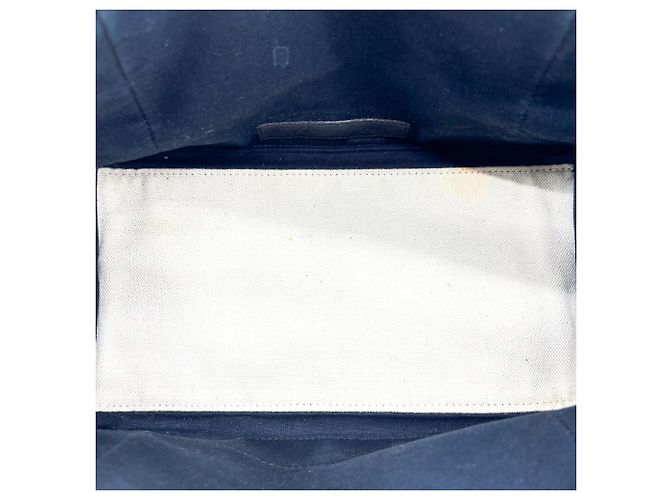 Balenciaga Cabas in tela blu navy e pelle Medium Nero - vista 5