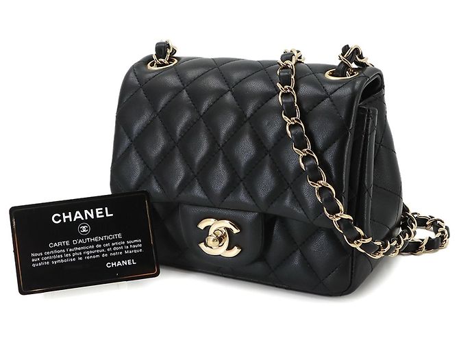 Chanel Mini Matelassé Schultertasche mit Kette Schwarz - Ansicht 2
