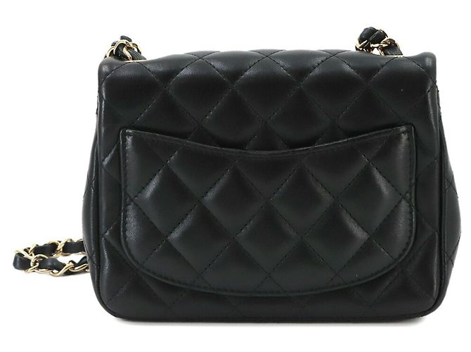 Chanel Mini Matelassé Schultertasche mit Kette Schwarz - Ansicht 3