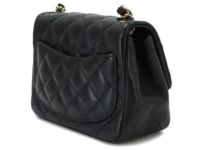 Chanel Mini Matelassé Schultertasche mit Kette Schwarz - Ansicht 4