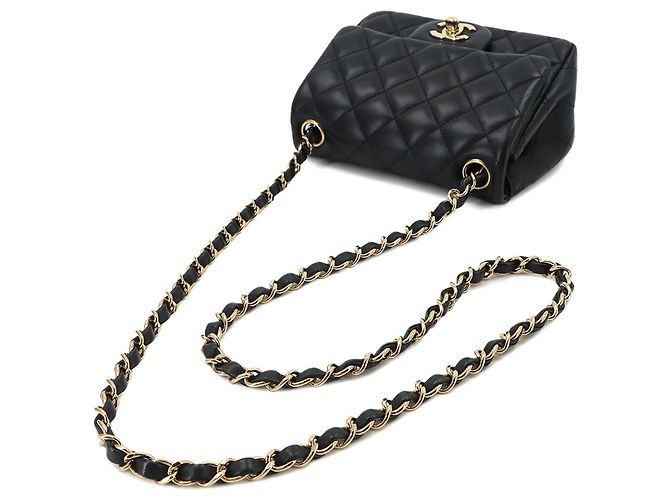 Chanel Mini Matelassé Schultertasche mit Kette Schwarz - Ansicht 6