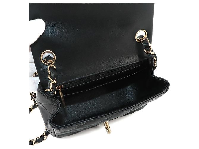 Chanel Mini Matelassé Schultertasche mit Kette Schwarz - Ansicht 8