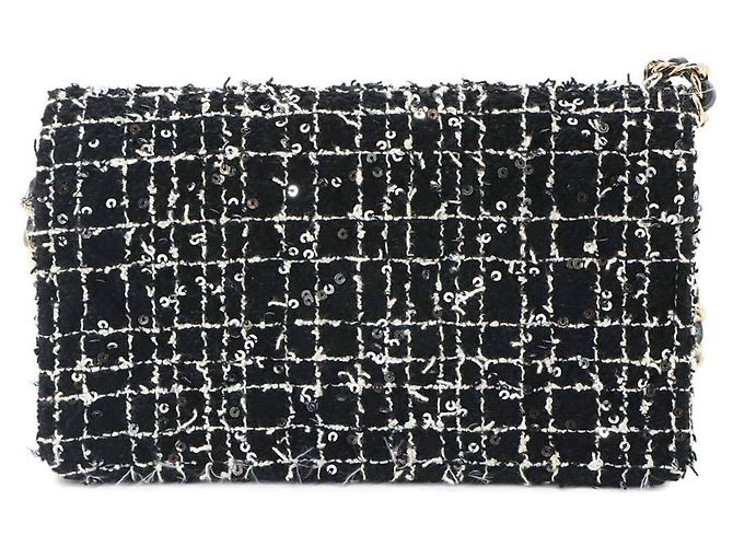 Chanel Matelassé Chain Wallet Schwarz Weiß - Ansicht 2