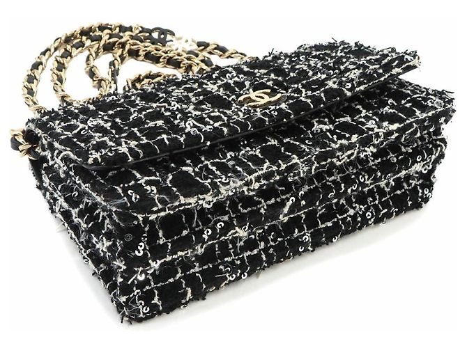 Chanel Matelassé Chain Wallet Schwarz Weiß - Ansicht 4