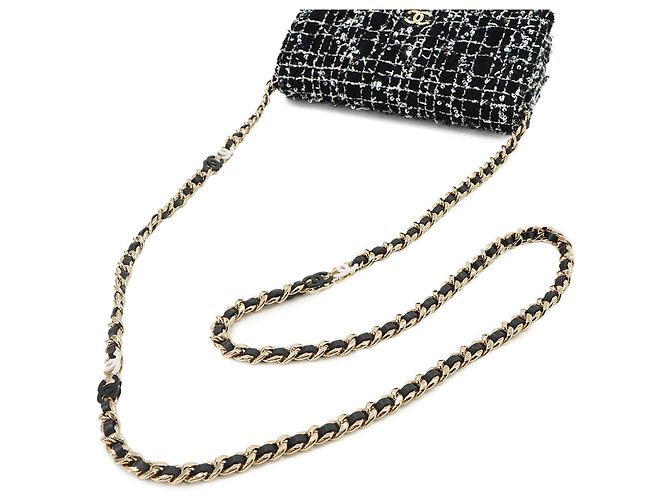 Chanel Matelassé Chain Wallet Schwarz Weiß - Ansicht 5