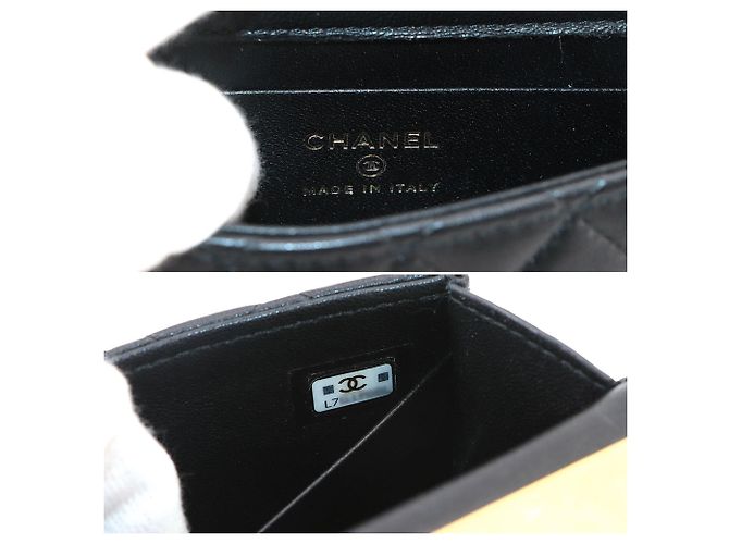 Borsa a mano Chanel Matelasse Chain Clutch in pelle d'agnello nera Nero - vista 7