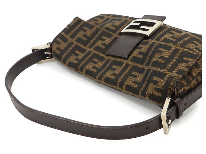 Borsa Fendi Zucca Mamma Baguette Marrone - vista 5