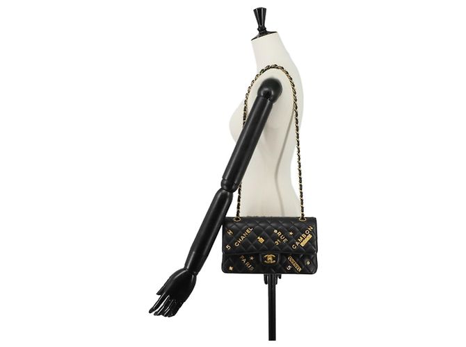 Borsa a tracolla con catena Chanel Matelasse 25 Nero - vista 10