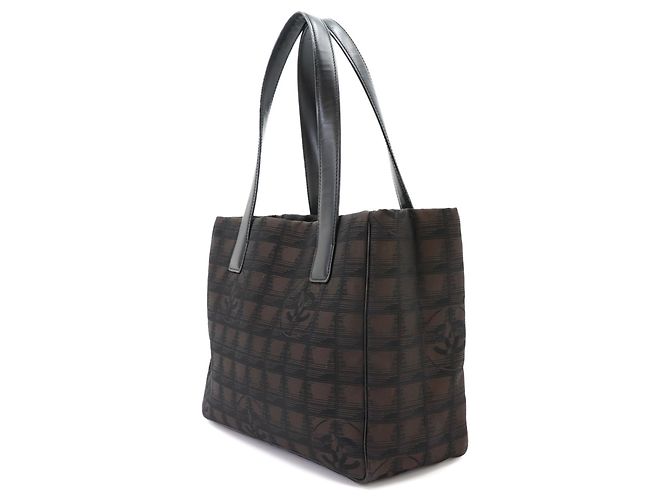 Borsa Chanel New Travel Line Tote PM Nero Marrone scuro - vista 3