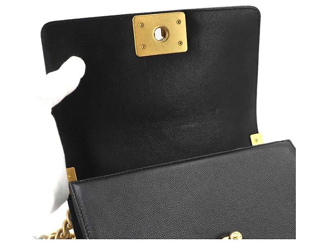 Bolso de hombro Chanel Boy Small con cadena Negro - vista 6