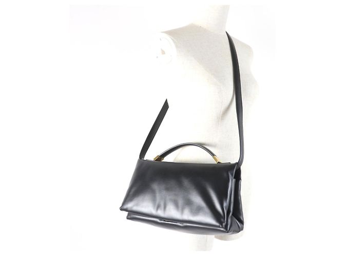 Borsa a tracolla Marni in pelle nera Nero - vista 10