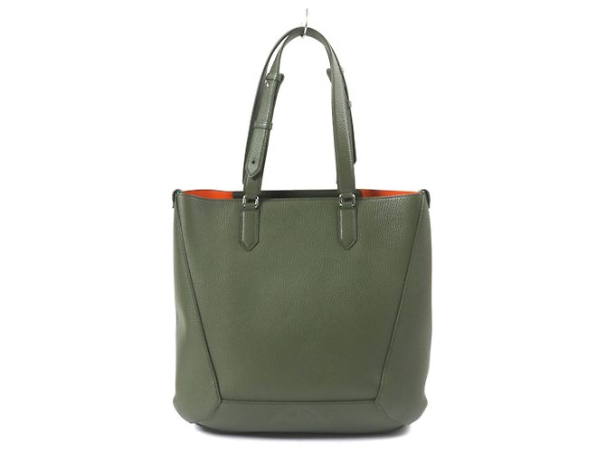 Borsa Tote Alexander McQueen in pelle di vitello kaki Cachi - vista 3