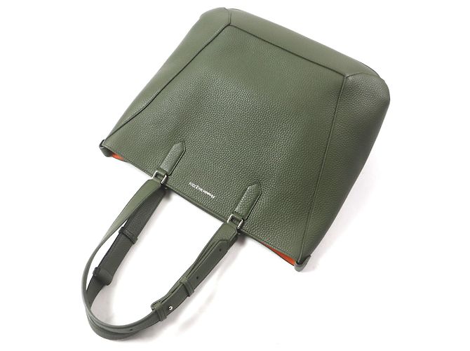 Borsa Tote Alexander McQueen in pelle di vitello kaki Cachi - vista 6