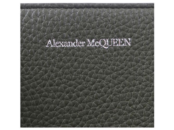 Borsa Tote Alexander McQueen in pelle di vitello kaki Cachi - vista 9