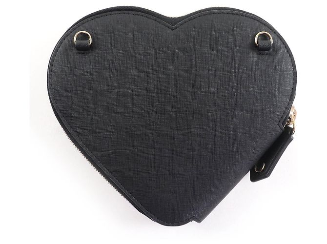 Borsa a tracolla Vivienne Westwood Saffiano New Heart Nero - vista 4