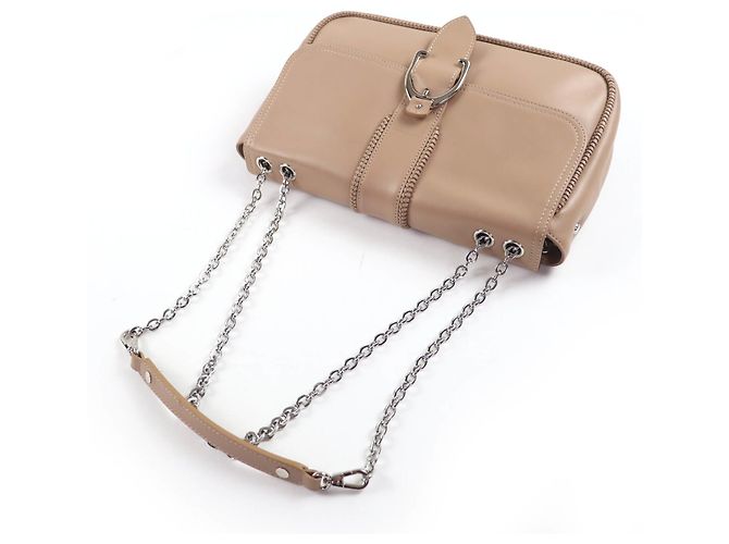 Borsa a mano in pelle Longchamp Amazone Chain Marrone - vista 5