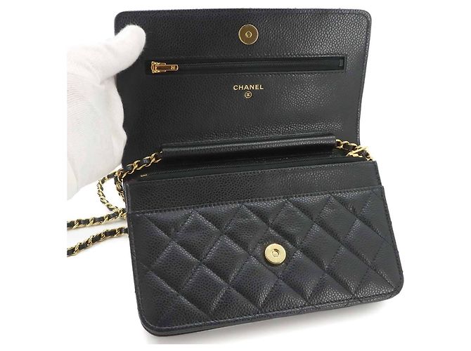 Cartera de cadena clásica Chanel Matelassé Negro - vista 6