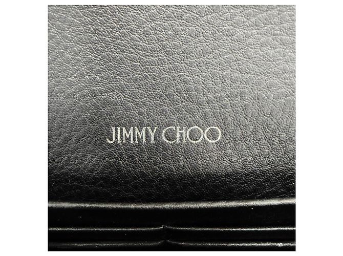 Jimmy Choo Schulterbrieftasche aus Leder mit Strass-Kettenriemen Schwarz - Ansicht 10