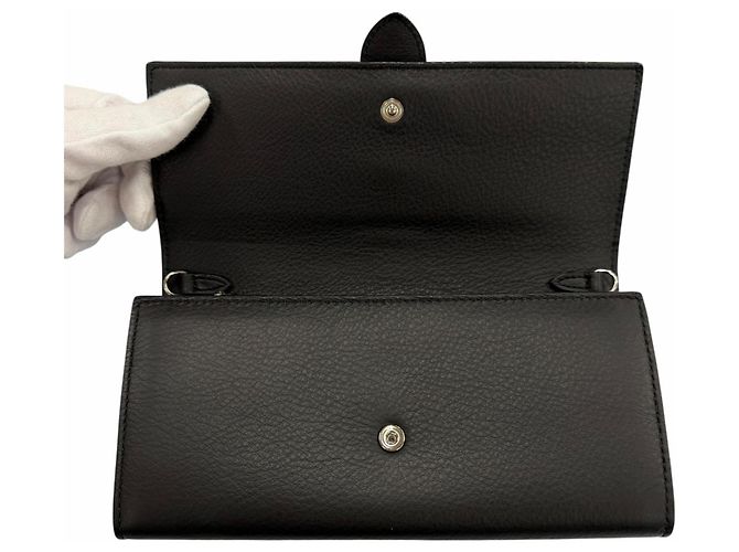 Jimmy Choo Schulterbrieftasche aus Leder mit Strass-Kettenriemen Schwarz - Ansicht 7