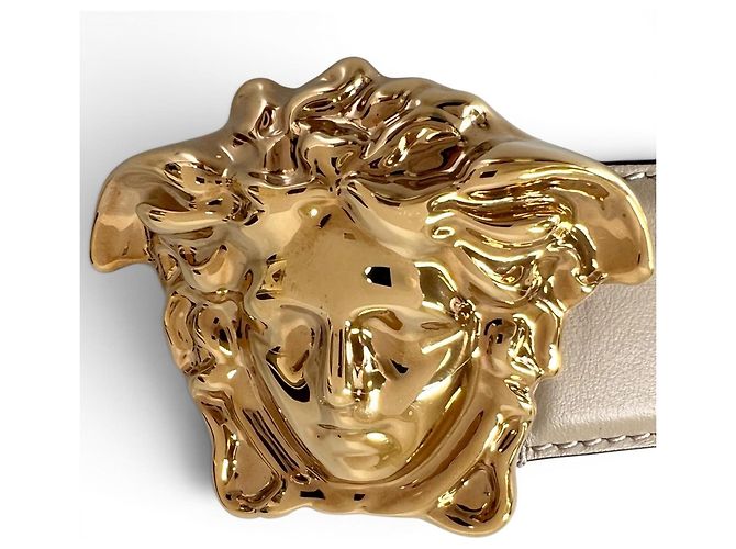 Versace Ledergürtel mit Medusa-Schnalle Roh - Ansicht 5