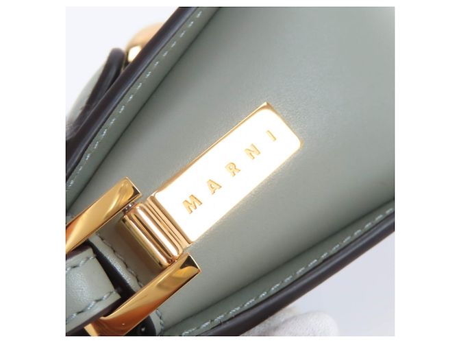 Marni Mini Borsa a Tracolla in Pelle Verde - vista 11