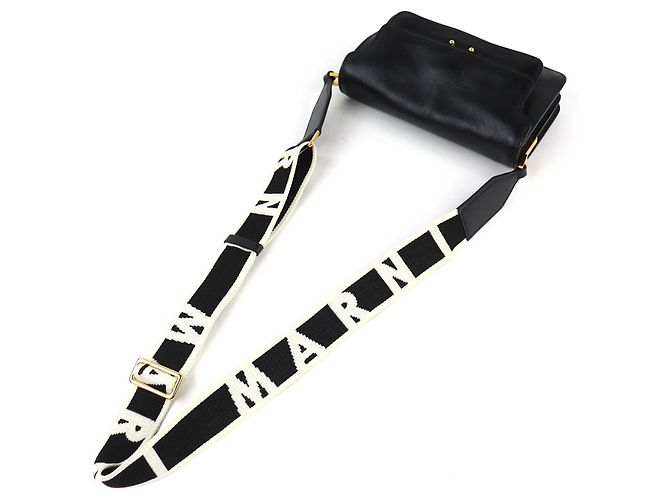 Marni SBMP0124Q6 Borsa a tracolla Trunk Soft EW in pelle Nero - vista 4