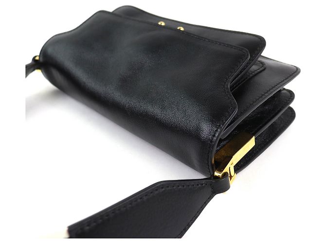 Marni SBMP0124Q6 Borsa a tracolla Trunk Soft EW in pelle Nero - vista 5
