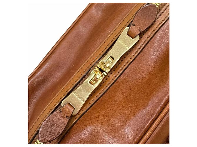 Borsa Miu Miu con manico superiore in pelle antique e logo Marrone - vista 10