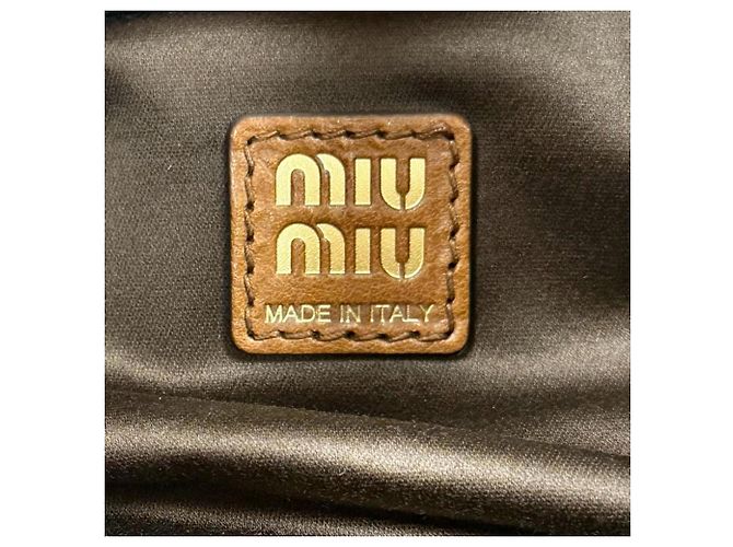 Borsa Miu Miu con manico superiore in pelle antique e logo Marrone - vista 11