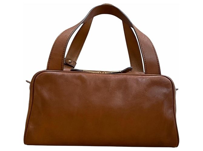 Borsa Miu Miu con manico superiore in pelle antique e logo Marrone - vista 3