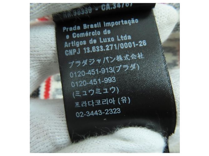 Sciarpa Miu Miu in lana e cashmere nera con bordo logo Nero - vista 6