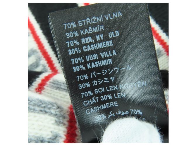 Sciarpa Miu Miu in lana e cashmere nera con bordo logo Nero - vista 7