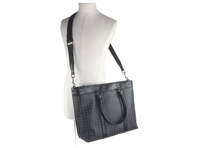 Borsa a tracolla Coach F29032 in pelle Herringbone Marrone Nero - vista 3