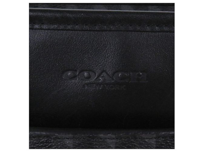 Borsa a tracolla Coach F29032 in pelle Herringbone Marrone Nero - vista 8