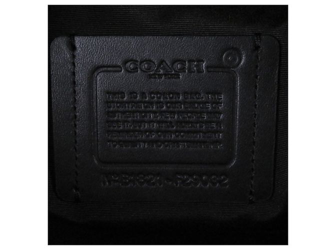 Borsa a tracolla Coach F29032 in pelle Herringbone Marrone Nero - vista 9