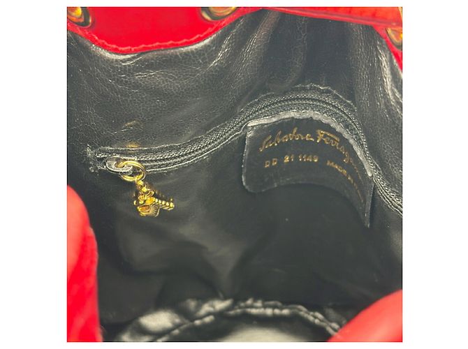 Borsa a tracolla in pelle rossa Salvatore Ferragamo Rosso - vista 14