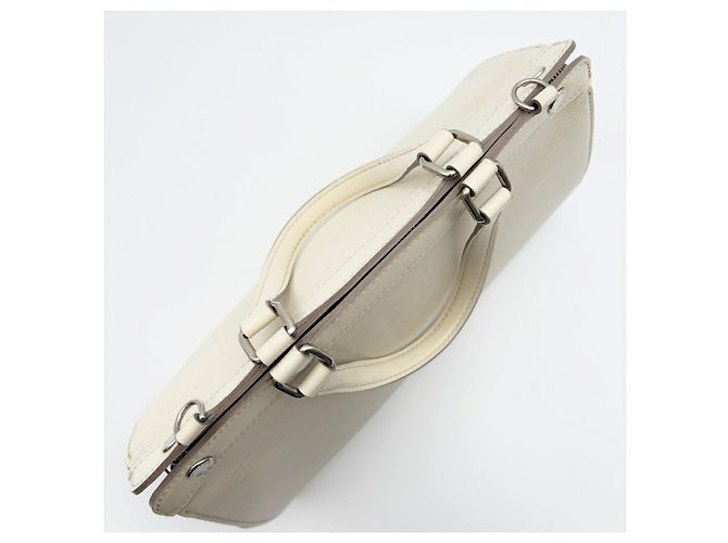Borsa a tracolla Louis Vuitton in pelle Epi Bianco sporco - vista 16
