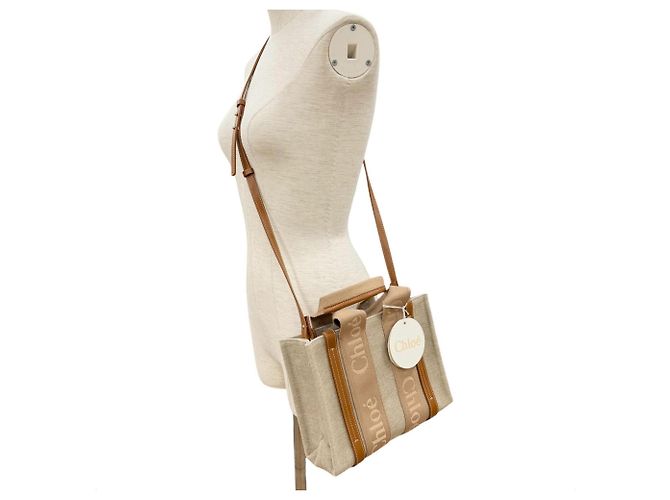 Chloé Woody Small Tote Bag Beige - Ansicht 4