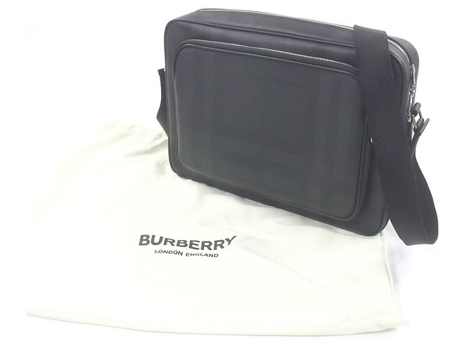 Burberry Check Pattern Messenger Bag Black - view 2