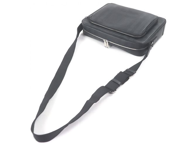 Burberry Check Pattern Messenger Bag Black - view 6