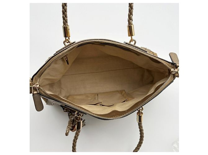Bamboo Borsa a tracolla Gucci GG Canvas Beige D'oro - vista 16