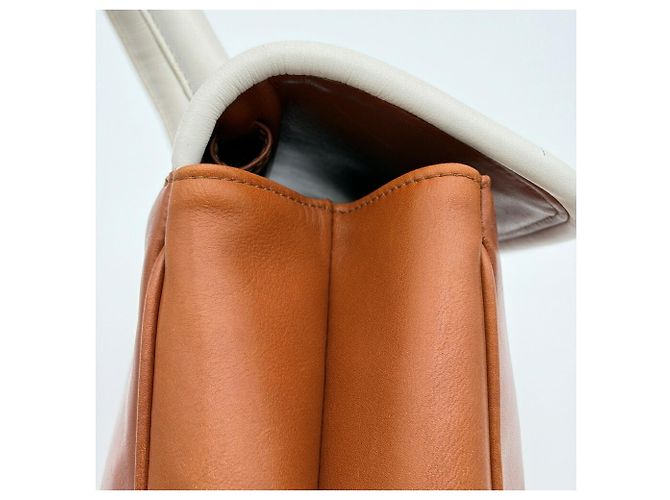 Borsa a mano Fendi in pelle marrone e bianca Bianco - vista 15